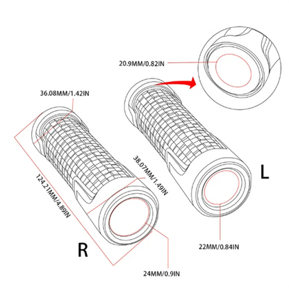 Terminali manubrio universali 22mm per Yamaha TMAX 560